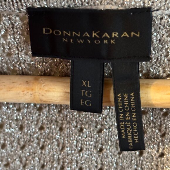 Donna Karan New York Women's Metallic Open-Weave Sweater Tank grey color/ XL - Picture 6 of 15